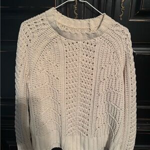 American Eagle Outfitters Cream Knit Sweater